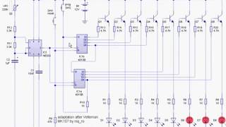 8 LEDs running light adapted after Velleman MK107 [upl. by Ulberto]