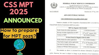 CSS 2025 SCHEDULE IS ANNOUNCED  CSS MPT 2025 IS ANNOUNCED CSS WRITTEN IS ANNOUNCED  CSSTROLOGY [upl. by Torrance]