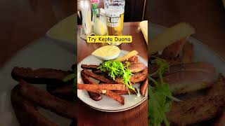 🇱🇹Lithuania what to eat Kepta Duona  fried bread with garlic  passportcookbook [upl. by Ardnas]