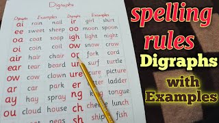 Digraphs with Examples  consonant digraphs  English reading rules [upl. by Nylorak]