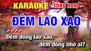 Karaoke Đêm Lao Xao Tone Nam Nhạc Sống Dễ Hát  Hoàng Luân [upl. by Naujd223]