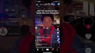 Miles Morales NPC gets robbed in Atlanta on TikTok live Leaks world [upl. by Stanwinn]