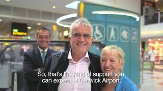 Mobility assistance at Gatwick Airport subtitled [upl. by Brena]