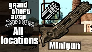 GTA San Andreas Weapons  Minigun All Locations [upl. by Ahsemak]