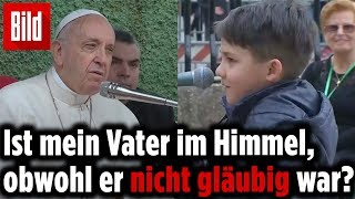 Kleiner Junge mit bewegender Frage an den Papst [upl. by Aztiley]