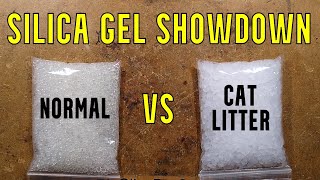 Silica gel desiccant showdown  normal versus crystal cat litter [upl. by Nallaf]