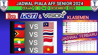 JADWAL PIALA AFF 2024 🔥 PEKAN PERTAMA 8  9 DESEMBER 2024 [upl. by Lua832]