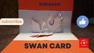 How To Make Origami Swan Card From Scratch  Kirigami Tutorial  Greeting Card [upl. by Ettigirb]