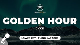 Golden Hour  JVKE Lower Key  Piano Karaoke [upl. by Hairaza]