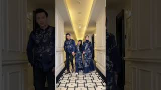 Matching outfit with family 🩵navy sarimbit kondangan [upl. by Therine]