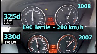 Acceleration Battle  BMW 325d  chip vs BMW 330d  Manual vs Automatic [upl. by Nylimaj912]