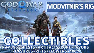 God of War Ragnarok  Modvitnirs Rig All Collectible Locations Chests Artifacts Ravens  100 [upl. by Aivin]