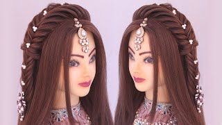 Modern open hairstyles l wedding hairstyles Kashees l Open hairstyle for wedding l Engagement look [upl. by Mosnar]