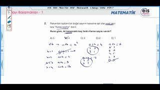 EİS  TYT HAZIRLIK MATEMATİK MAVİ SET DAF  7FÖY ÖDEV TESTLERİ ÇÖZÜMLERİ [upl. by Crofoot620]