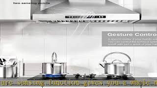 IKTCH 30inch Wall Mount Range Hood 900 CFM DuctedDuctless Convertible Kitchen Chimney Vent Stain [upl. by Einttirb823]