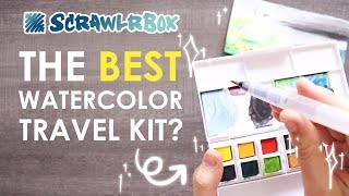 The BEST Watercolor Travel Kit  ScrawlrBox Challenge [upl. by Ahsinoj213]