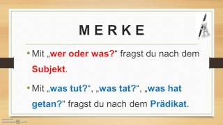 Satzglieder Subjekt Prädikat Objekt Dativobjekt Akkusativobjekt [upl. by Yevi]