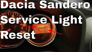 Dacia Sandero Service Light Reset Stepway How to reset the service light [upl. by Airemaj]