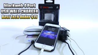 Black Web 4 Port USB Wall Charger Unboxing amp Demo Best Tech Under 15 [upl. by Carlick]