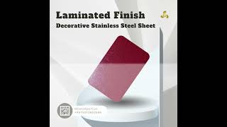 Laminated Decorative Stainless Steel Sheets [upl. by Renrut]