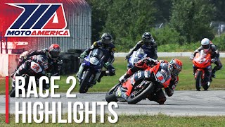 MotoAmerica Supersport Race 2 Highlights at Brainerd International Raceway 2022 [upl. by Nanam]