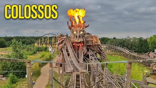 COLOSSOS POV  Prefabricated Wooden Coaster  Heide Park [upl. by Ahsitneuq]