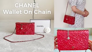 ENG Sub Review CHANEL Camellia Embossed Wallet On Chain [upl. by Tihor]