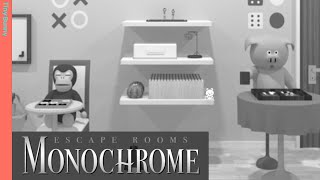 Escape Rooms Monochrome Walkthrough NAKAYUBI  脱出ゲーム [upl. by Ambur]