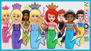 Disney Princesses as Mermaids  LEGO Minidoll Style [upl. by Ohcirej370]