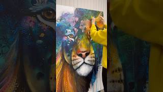 Painting with objects This is a 40x60in artwork  Around the world animalpainting animalart art [upl. by Schell]