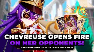 Chevreuse opens fire on her opponents in Genius Invokation TCG [upl. by Alaehcim]