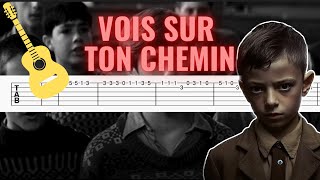 Les Choristes  Vois sur ton Chemin I Easy Guitar Tabs Tutorial [upl. by Sucramal]