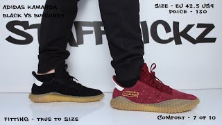 Adidas Kamanda quotBlackquot vs quotBurgundyquot  ON FEET COMPARISON [upl. by Anauqed328]