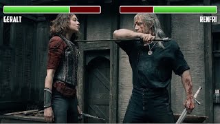 Geralt vs Renfri WITH HEALTHBARS  HD  The Witcher [upl. by Nettle429]