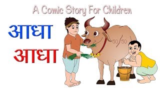 आधा आधा I Hindi Kahaniya I Moral Stories I Panchtantra Ki Kahaniyan I Fairy Tales I Funny Tales [upl. by Mosenthal]