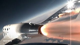 Watch Virgin Galactic Launches Its First Space Flight for Tourists  WSJ News [upl. by Annahgiel]