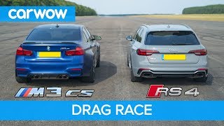 BMW M3 CS vs Audi RS4  review amp DRAG RACE ROLLING RACE amp BRAKE TEST [upl. by Zorah835]