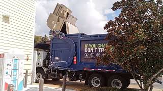 Blue Orlando Garbage Truck at Wawa in Orlando FL [upl. by Adnorrehs]