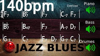 Jazz Blues in F  Jazz Backing Track  Playalong 140bpm [upl. by Edahs]