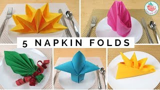 FIVE Napkin Folding Tutorials amp Folding Napkin Techniques  As Seen on The Rachael Ray Show [upl. by Aihtebat]