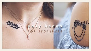 EASY HENNA DESIGNS FOR BEGINNERS  abetweene [upl. by Aihsyla]