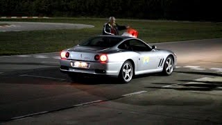 FERRARI 575M MARANELLO ON THE TRACK  Fast laps and drifts 2015 HQ [upl. by Nangem]