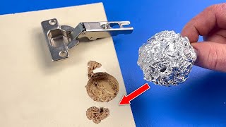 Method Surprised 50yearold Carpenter Put Aluminum Foil To Hinge and Be Amazed [upl. by Adnov]