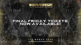 Reverze 2024  Friday 1 March  LineUp [upl. by Adriell143]