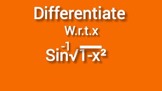 differentiate arc sin√1x²differentiate wrtxProfAsif Mehmood [upl. by Anavahs]