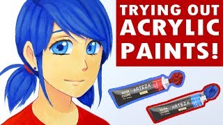 Trying ACRYLIC PAINT  Arteza Art Supply Review [upl. by Lashondra23]