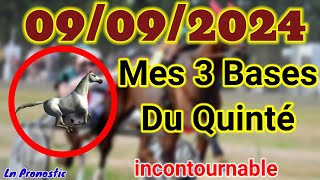 Pronostics PMU Mes 3 bases incontournable LUNDI 09 SEPTEMBRE 2024 BeaumontdeLomagne [upl. by Dong]