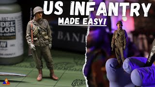 How to Paint Scale Model Figures… Made Easy  LateWWII US Infantry Uniforms [upl. by Ojok]