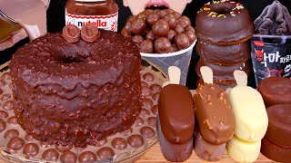 ASMR MALTESERS CHOCOLATE MILK MAGNUM ICE CREAM CAKE DOUGHNUTS NUTELLA DESSERT MUKBANG먹방EATING SOUNDS [upl. by Marih]