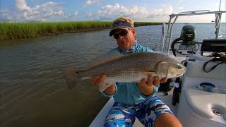 Charleston South Carolina Fishing for Oyster Bar Redfish and Floodtide [upl. by Matrona]